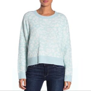 JOHN + JENN NEW w/ Tags Anthropologie Leopard Print Sweater Mint